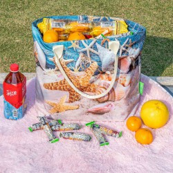 Eco-Friendly Beach Bag: Crafted from 100% Recycled Ocean Bound Plastic, Water-Resistant, Spacious with Zipper Closure, Versatile for Beach