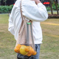 OEM/ODM Reusable Mesh Tote Bag - Versatile Beach & Grocery Net Bag for Fruits, Vegetables, and Toys - Foldable, Washable, Portable, Fashionable - Available in Polyester, RPET, or Cotton - Low MOQ