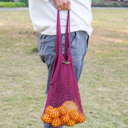 OEM/ODM Reusable Mesh Tote Bag - Versatile Beach & Grocery Net Bag for Fruits, Vegetables, and Toys - Foldable, Washable, Portable, Fashionable - Available in Polyester, RPET, or Cotton - Low MOQ