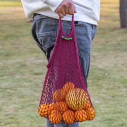 OEM/ODM Reusable Mesh Tote Bag - Versatile Beach & Grocery Net Bag for Fruits, Vegetables, and Toys - Foldable, Washable, Portable, Fashionable - Available in Polyester, RPET, or Cotton - Low MOQ