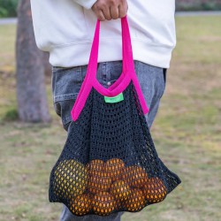 OEM/ODM Reusable Mesh Tote Bag - Versatile Beach & Grocery Net Bag for Fruits, Vegetables, and Toys - Foldable, Washable, Portable, Fashionable - Available in Polyester, RPET, or Cotton - Low MOQ