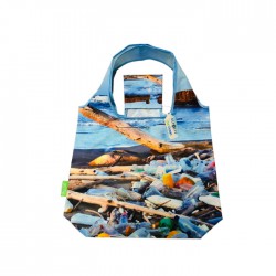 Custom RPET Portable Foldable Shopping Bag, Made from Recycled Water Bottles, Reusable & Washable, Ideal for Shopping, Gifts, Decorations, and Fashion Accessories
