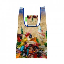 Custom RPET Portable Foldable Vest Shopping Bag, Made from Recycled Water Bottles, Reusable & Washable, Ideal for Shopping, Gifts, Brand promotion, and Fashion Accessories