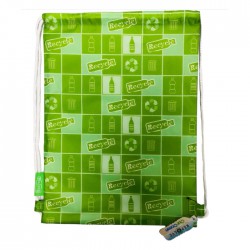 Custom Eco-Friendly Reusable Foldable RPET Drawstring Backpack, Made from Recycled Water Bottles, Washable & Portable, Ideal for Shopping,Sports, Outdoor activities