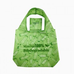 100% Biodegradable Shopping Bag Folded in a Square Pouch Reusable -Grs BSCI Sedex BRC