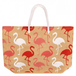 Customized Logo Eco Jute Handle Tote Bag Fashion Shopping Bag for Beach Vacation